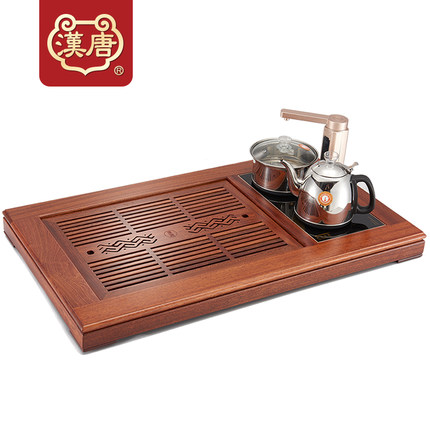 汉唐实木茶盘汉风沙比利木茶台整套花梨木黑檀木茶海功夫茶具套装
