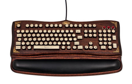 Steampunk 朋克风格木质键盘