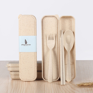 旅行小麦盒便携餐具三件套装