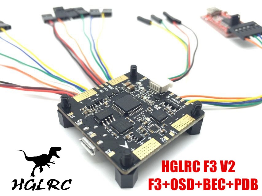 hgl sp racing f3飞控 v2 集成osd 12v/5v bec 电调焊接位 2s到6s