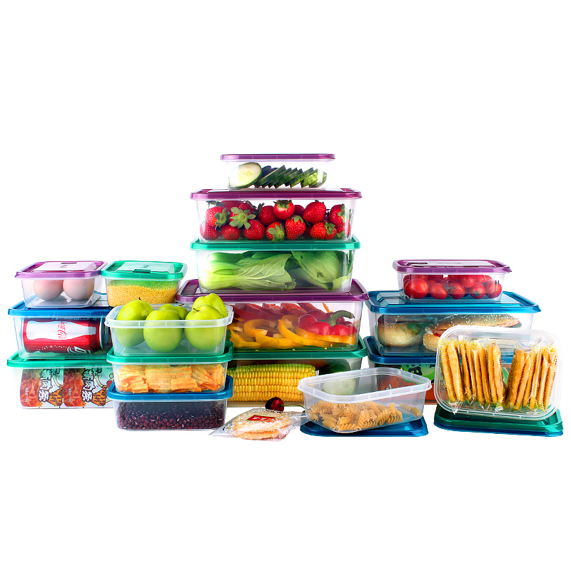 乐亿多冰箱收纳盒 保鲜盒塑料 长方形 水果盒食