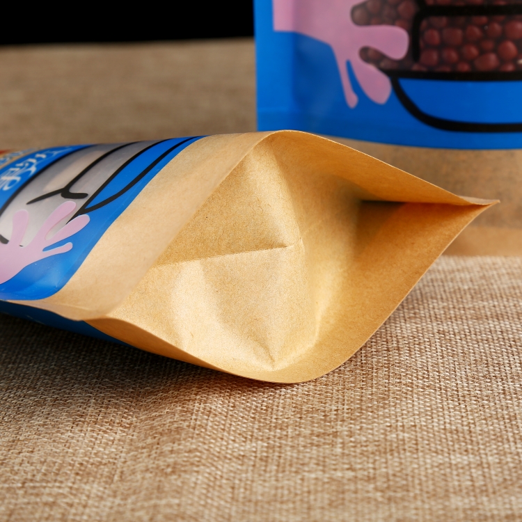 厚印花牛皮纸袋子食品包装袋磨砂开窗自封袋坚果干果零食纸袋包邮