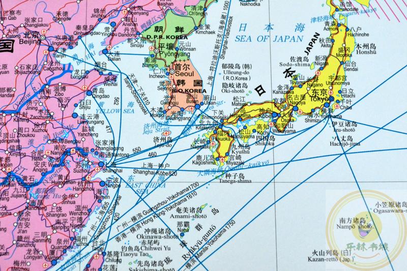1米 航海路线 港口油港 世界海运交通图map of world maritime