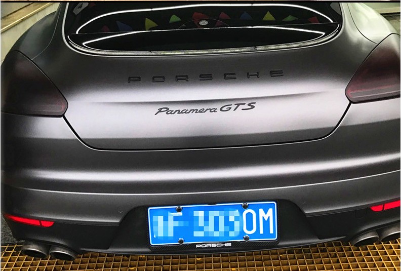 保时捷911 718卡宴 cayman boxster macan专用碳纤维车牌架牌照框