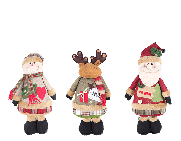 广进旗舰店布艺伸缩圣诞老人麋鹿雪人公仔橱窗布置节日装饰品摆件