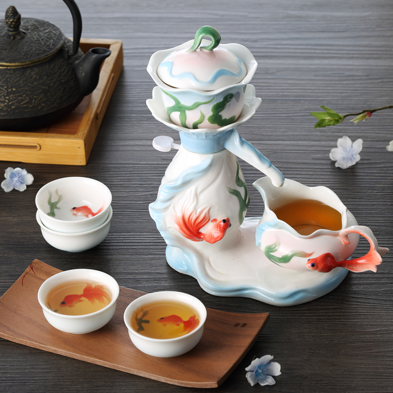 创意陶瓷功夫茶具套装整套高档盖碗茶盘家用组合结婚礼品礼盒套装