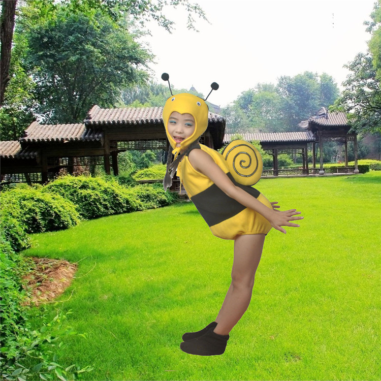 元旦动物幼儿表演动物蜗牛卡通蜜蜂鹦鹉蜂房小服装演出服蜗牛儿童舞蹈药用的服装图片