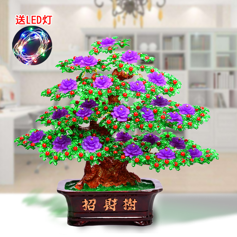 手工diy串珠编织材料发财树招财树摇钱树客厅创意家居摆件工艺品