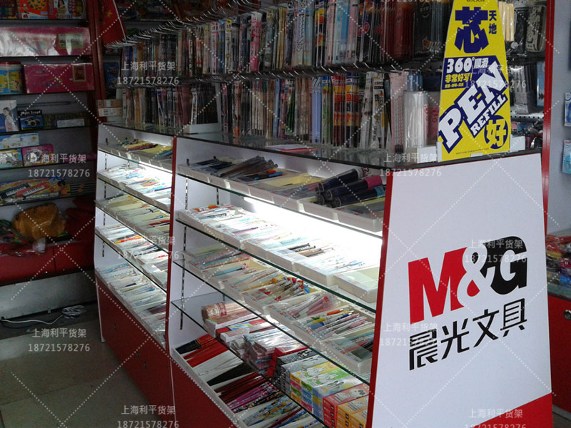 晨光文具店 学生用品展示柜台 笔筒柜 饰品柜 木质货架中岛柜