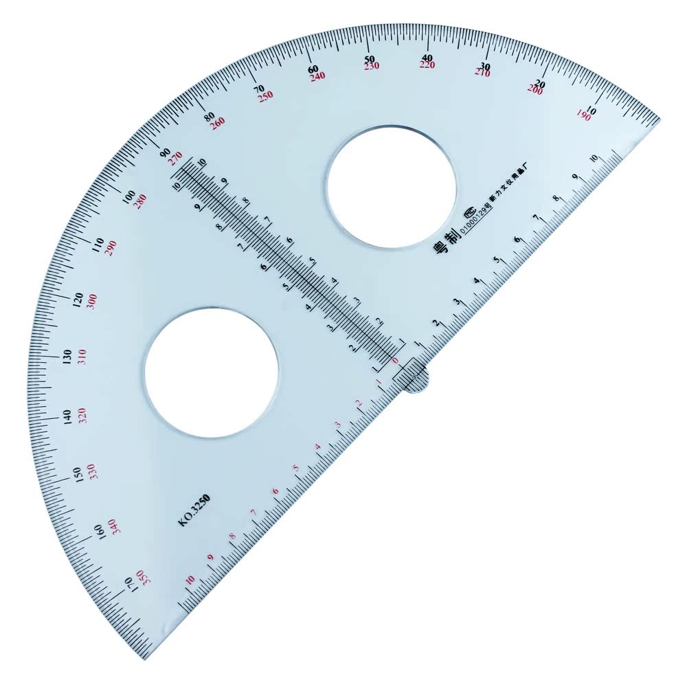 1件包邮 半圆180度量角器 绘图用 250mm透明量角器 符合测量标准