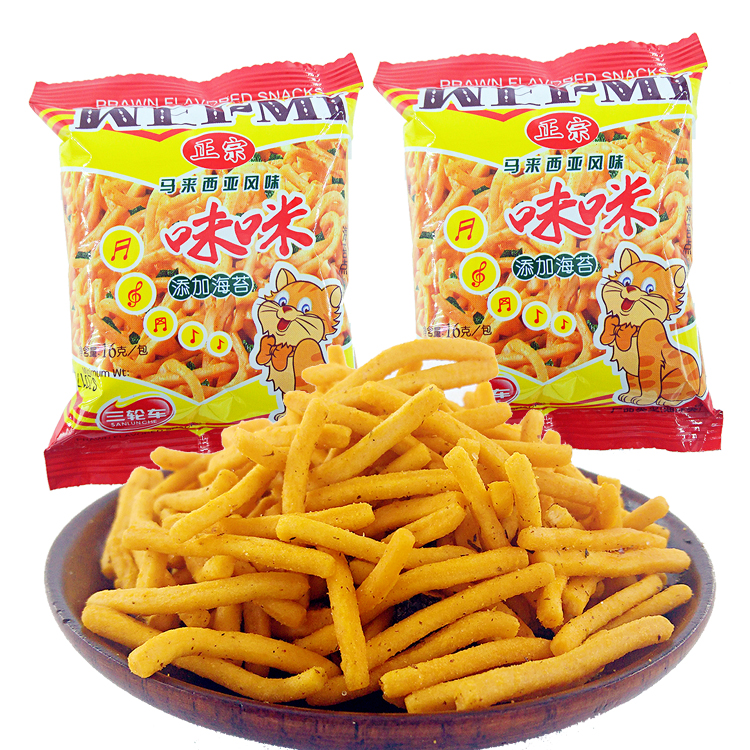 正宗味咪虾条18g*10包膨化食品儿时回忆办公室休闲小吃儿童零食