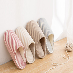 日式冬季棉麻拖鞋