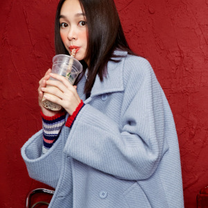 森宿文艺双排扣呢大衣