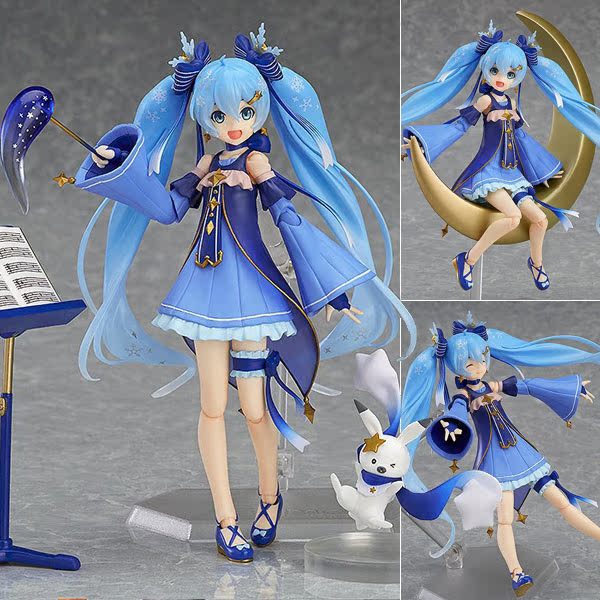 2017 figma ex-037 初音手办 星空雪初音未来 可动换脸手办模型