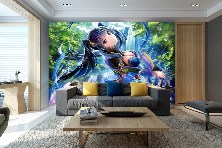 双城故事动漫壁纸二次元人物墙纸拉琴少女定制壁画无纺布3d背景