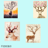 风景动物人物花卉填色画客厅卧室手绘手工装 饰油彩画 diy数字油画