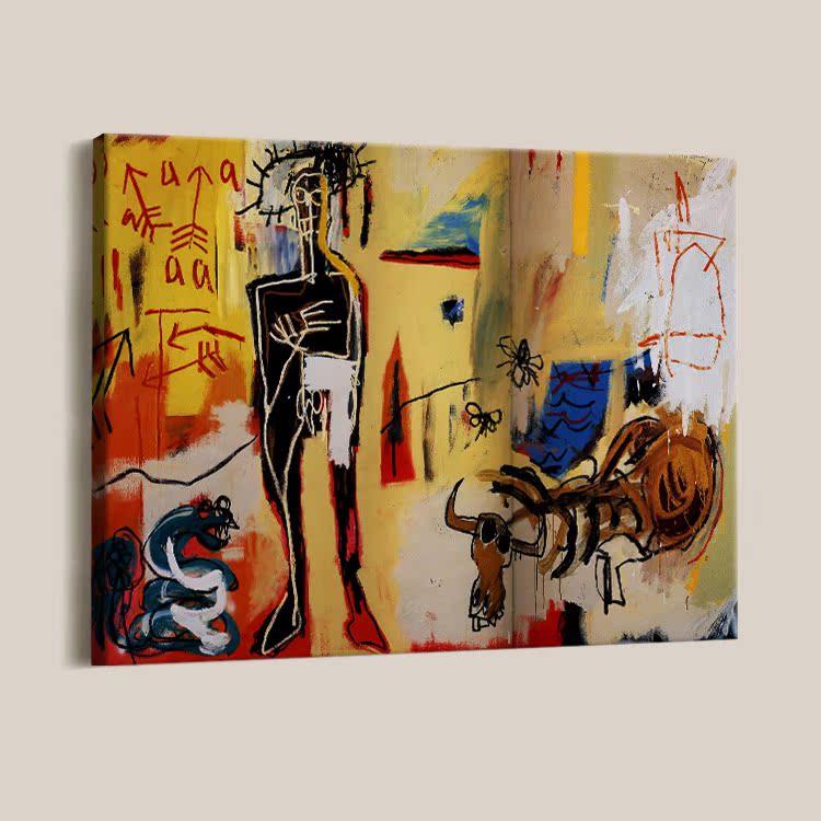 美国新表现主义艺术家 basquiat 疯狂街头另类涂鸦 时尚界装饰画