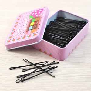 韩版黑色一字发夹盒装