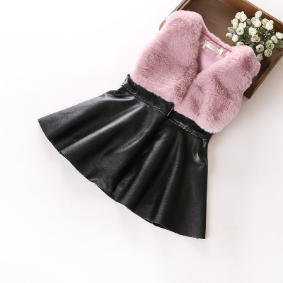 1-3岁秋冬装女宝宝高档绒皮流苏连衣裙女童加