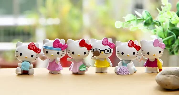 16款hellokitty 凯蒂猫 kt猫百变造型手办diy微景观园艺造景公仔