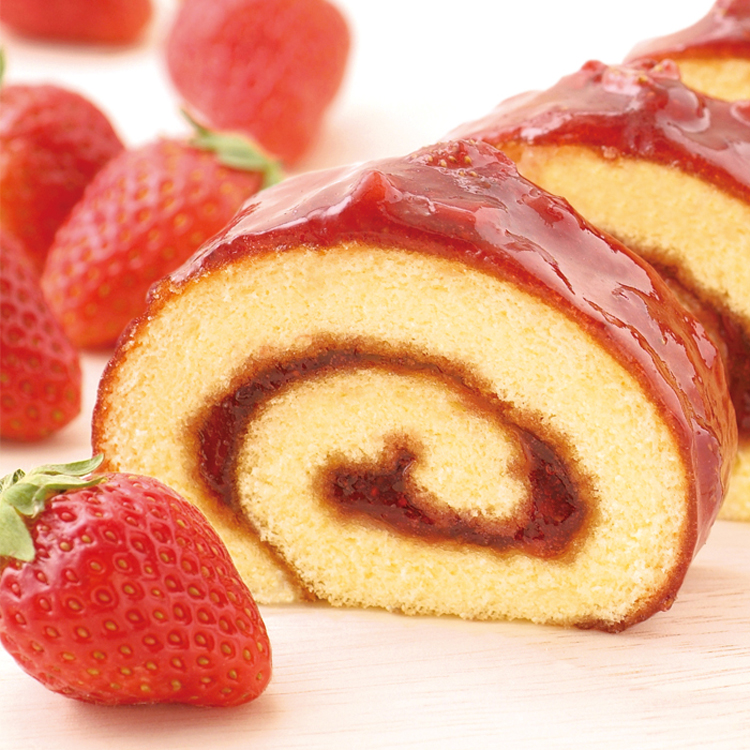 日本进口零食代购 北海道特产草莓酱蛋卷瑞士卷海绵蛋糕甜点心
