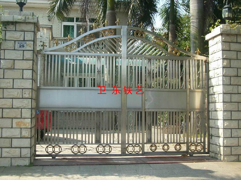 卫东铁艺欧式202 304不锈钢庭院大门 别墅大门 花园大门 进出大门