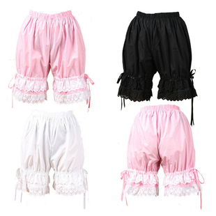 【蔷薇小姐洋装定做】cosplay/lolita加长版纯棉双层蕾丝边南瓜裤