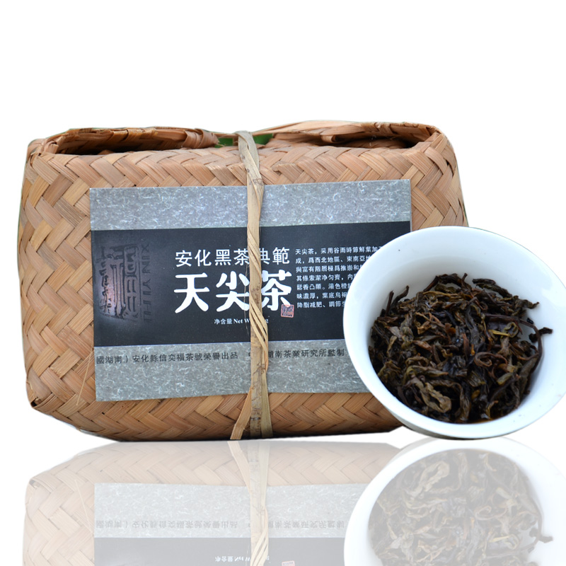 黑茶安化黑茶天尖陈年贡品特级天尖竹篓装散茶1000克 特价包邮