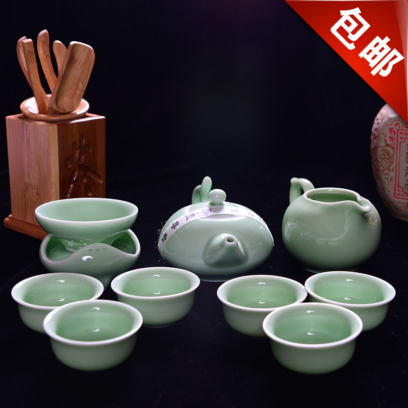 五洲易购功夫茶友会亨德昌龙泉系列茶具福建青瓷10件套新品