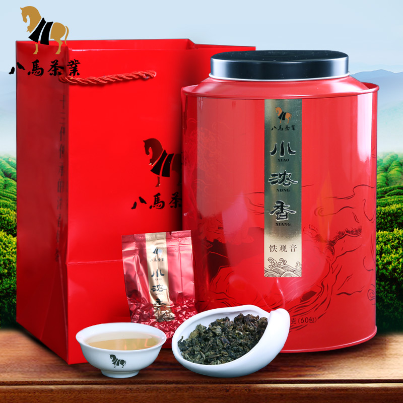 八马 茶叶 安溪铁观音 浓香型乌龙茶 小浓香新茶礼盒铁盒圆罐500g