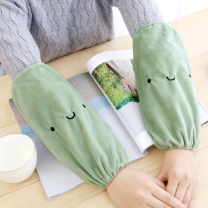 可爱笑脸长款绒布袖套 