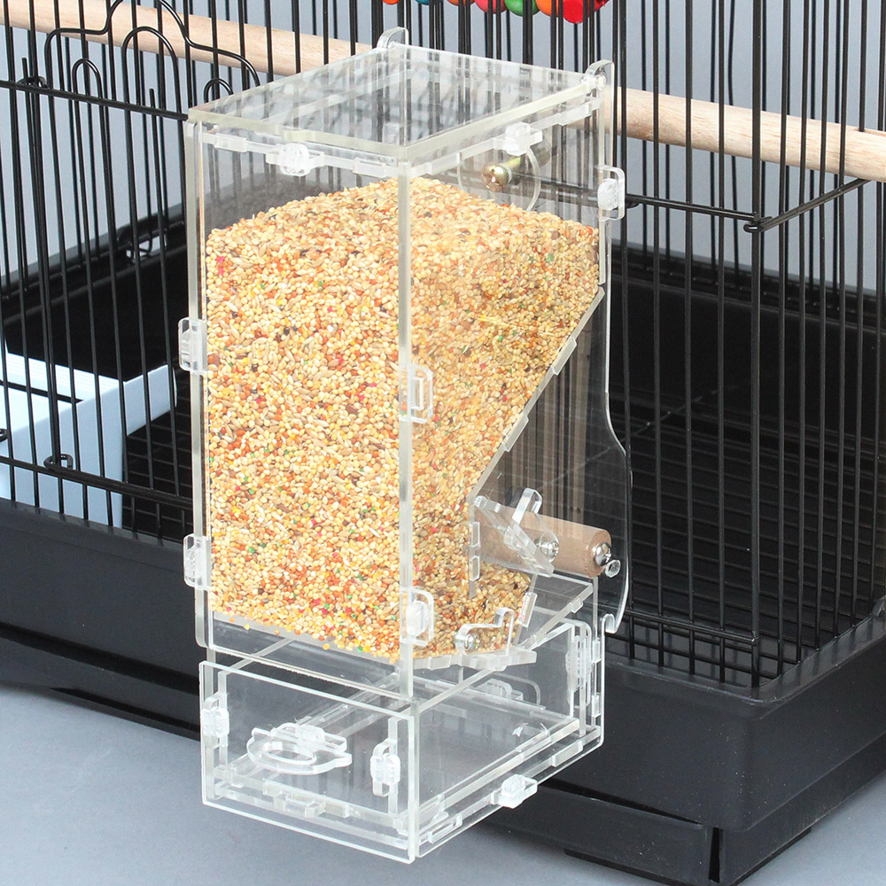 鹦鹉自动喂食器 鸟下料器 食盒防撒 鹩八哥虎皮牡丹玄凤小型鹦鹉