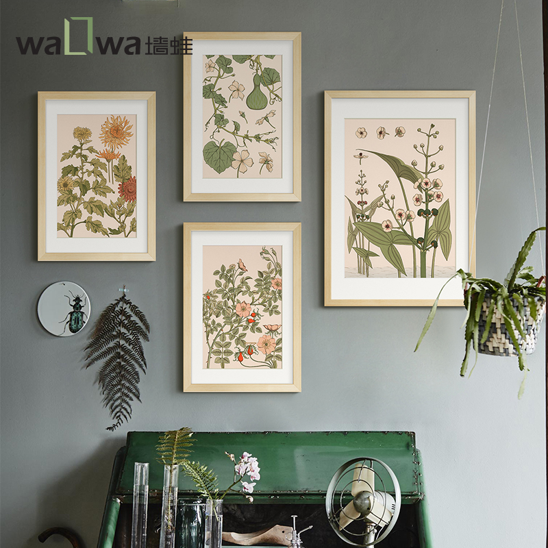 墙蛙 花开半夏 清新田园客厅装饰画极有家小清新餐厅挂画组合画AL