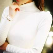 修身 显瘦高领毛衣女套头 打底衫 加厚针织衫 短款 长袖 毛衣女秋冬新款