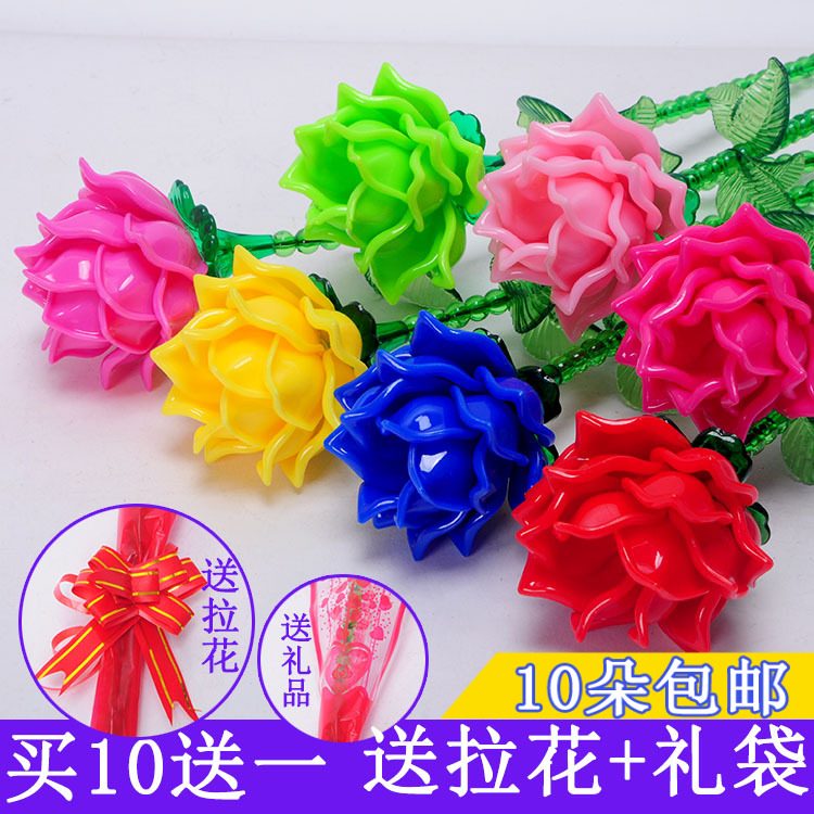 DIY手工串珠材料包雪莲花玫瑰花情人节送女友节日摆件礼物送教程
