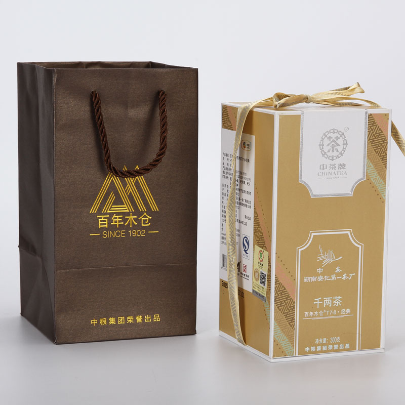中茶百年木仓生态黑茶 千两茶T7-8 安化黑茶300g