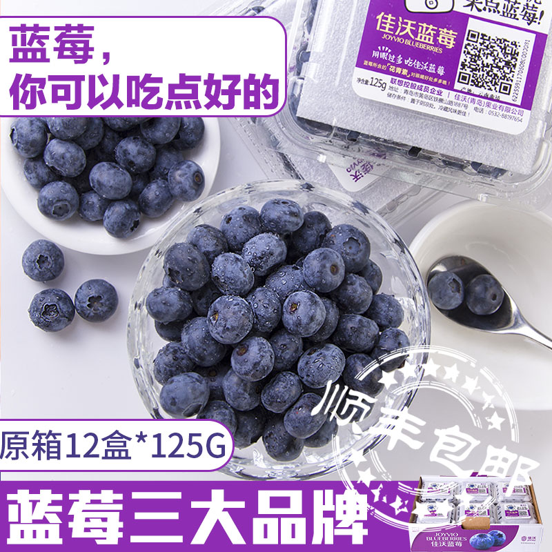 佳沃 新鲜蓝莓鲜果原箱125g*12盒 天然水果蓝莓新鲜水果顺丰包邮