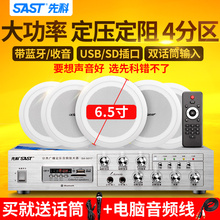 天花吊顶音响 定压功放背景音乐 套装 先科 01吸顶喇叭 SAST