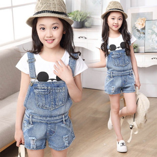 淘宝网女童牛仔背带短裤儿童吊带裤 - 亏本吧