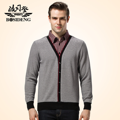 波司登衬衫领假两件保暖内衣加厚加绒男士商务