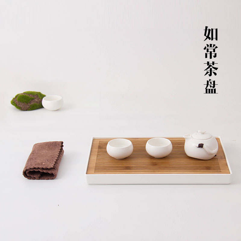 陶瓷故事竹制茶盘小号茶海干泡台功夫茶具日式简约家用茶托盘特价