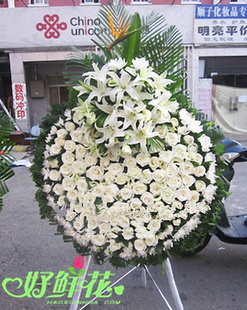 丧事花圈花篮用花陕西省榆林市定边县靖边县鲜花圈速递vb555同城