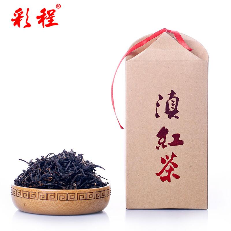 彩程滇红茶特级云南茶叶古树凤庆滇红茶大叶种茶菁散茶礼盒装包邮