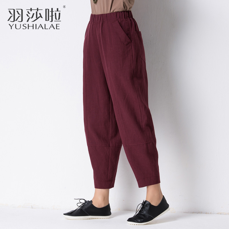 亚麻灯笼女裤_特价|包邮_白色亚麻女裤,亚麻女