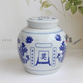 殡葬青花瓷骨灰罐 丧葬用品储物罐骨灰盒 可定做景德镇陶瓷骨灰坛