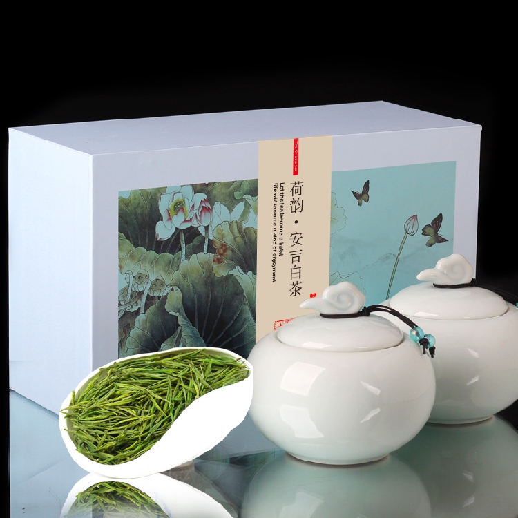 荷韵节日送礼瓷罐礼盒安吉白茶茶叶2016新茶春茶安吉好茶250g