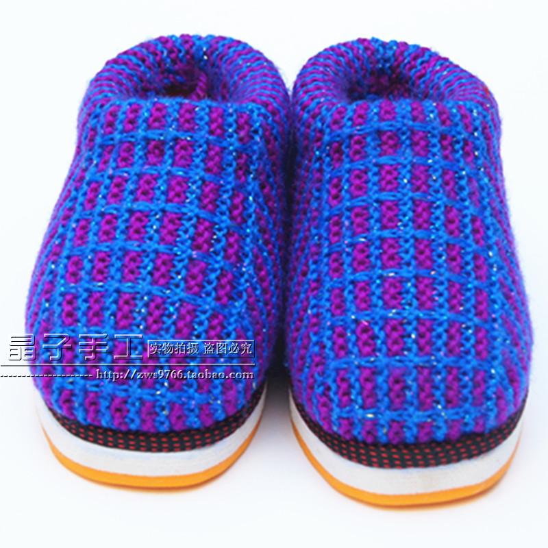 正品[手工编织毛线鞋]手工编织毛线棉拖鞋评测