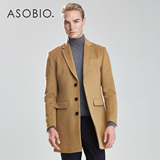 ASOBIO 冬季男式外套 时尚长款青年毛呢外套3542434045