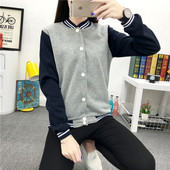 外套 大童保暖短款 韩版 初中高中学生加绒卫衣女秋冬季少女加厚开衫
