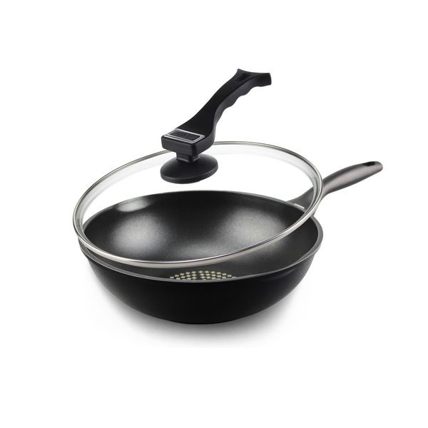 热销钻石 真钻石韩国进口不粘锅炒锅无烟不沾